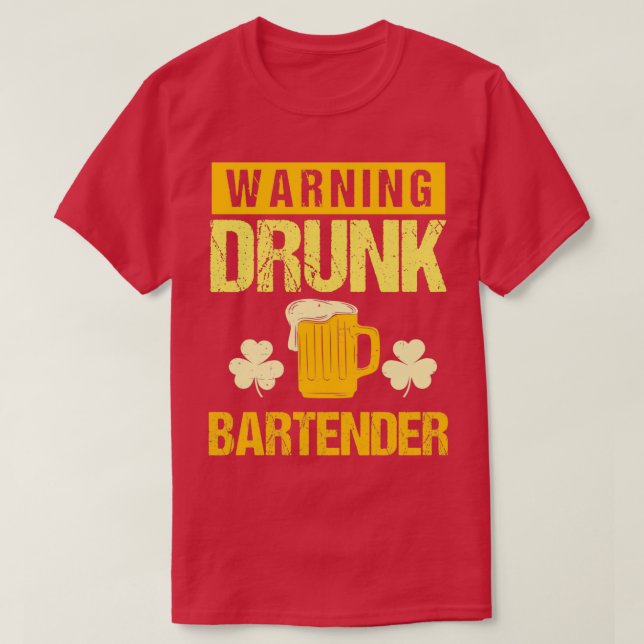Bartender St Patricks Day 2019 Funny Slogan Novelt T-Shirt (Design Front)