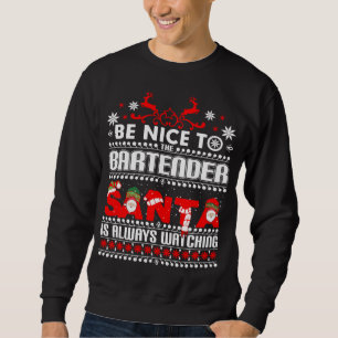 Bartender Ugly Christmas Sweater Gift Funny Barten