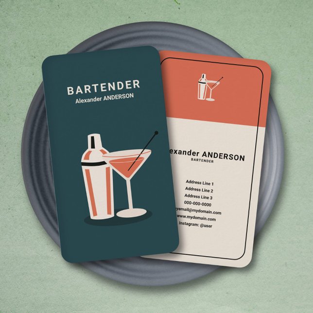 Bartender - Vintage Business Card (Bartender - Vintage Business Card)
