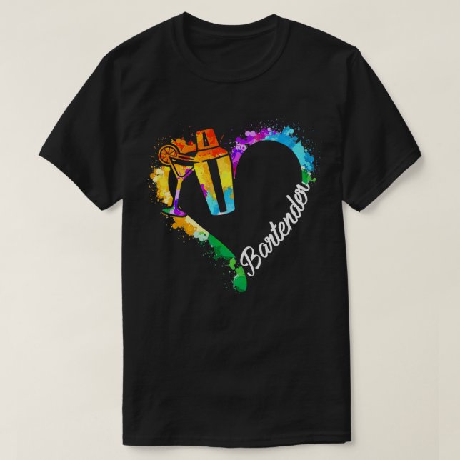 BARTENDER WATER ART HEART Classic TShirt (Design Front)