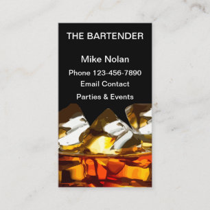 Bartender Whiskey Glass Business Card