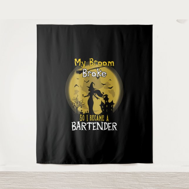 Bartender Witch Halloween Tapestry (Front)