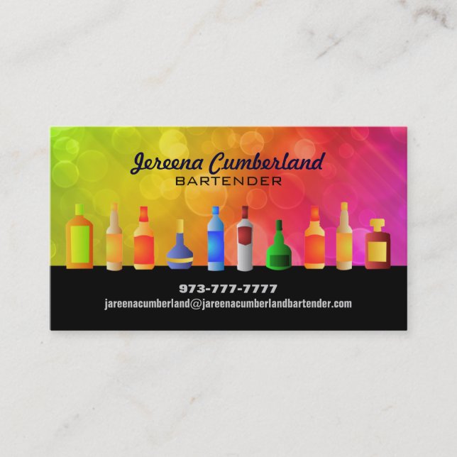 Bartending Business Cards (Front)