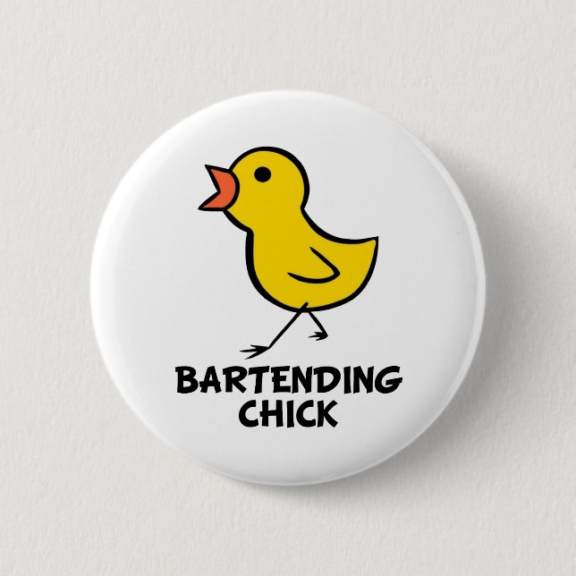 Bartending Chick 6 Cm Round Badge (Front)