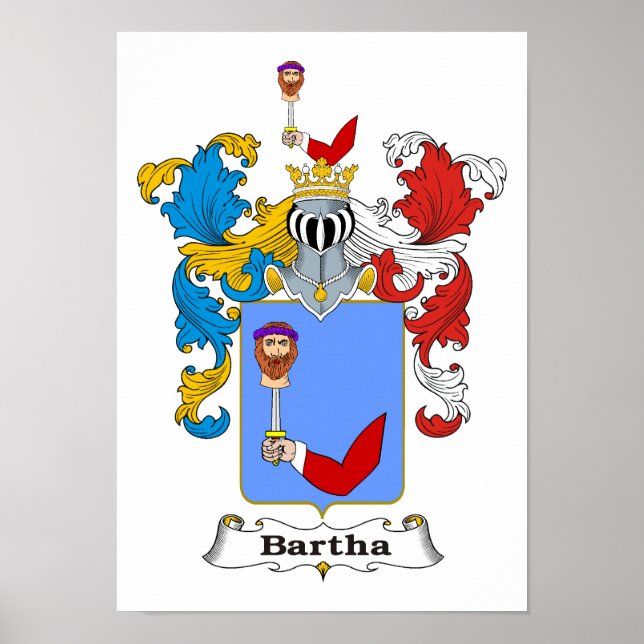 Bartha Family Hungarian Coat of Arms 11x15” Prin Poster (Front)