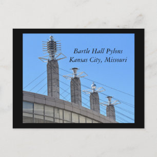 Bartle Hall Pylons, Kansas City, Missouri Postcard