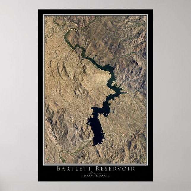 Bartlett Lake Arizona Satellite Poster Map (Front)