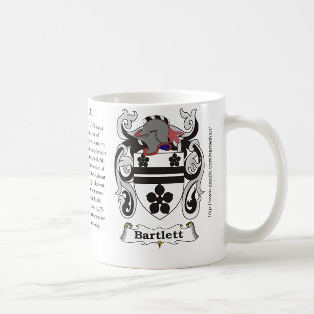 Bartlett, the origin, meaning and the crest coffee mug (Right)