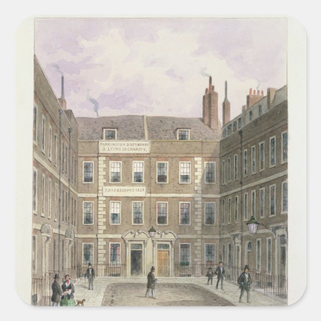 Bartlett's Buildings, Holborn, 1838 Square Sticker (Front)
