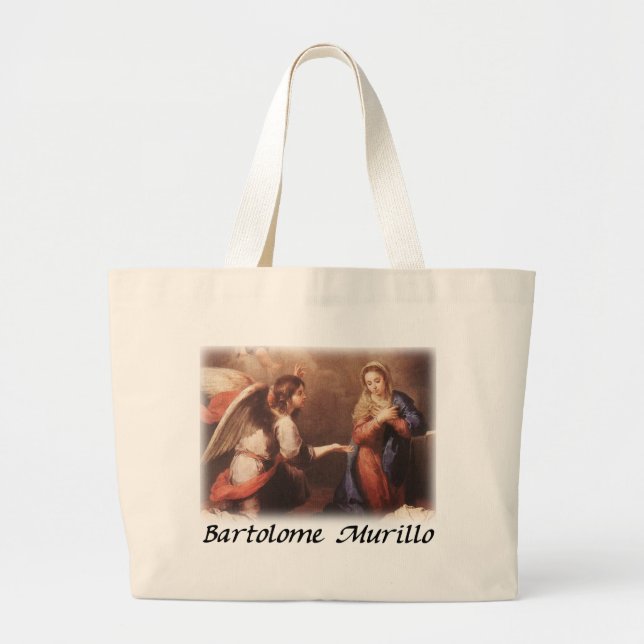 Bartolome Murillo - The Annunciation Large Tote Bag (Front)