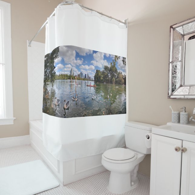 Barton Creek at Lady Bird Lake - Austin, Texas Shower Curtain (In Situ)
