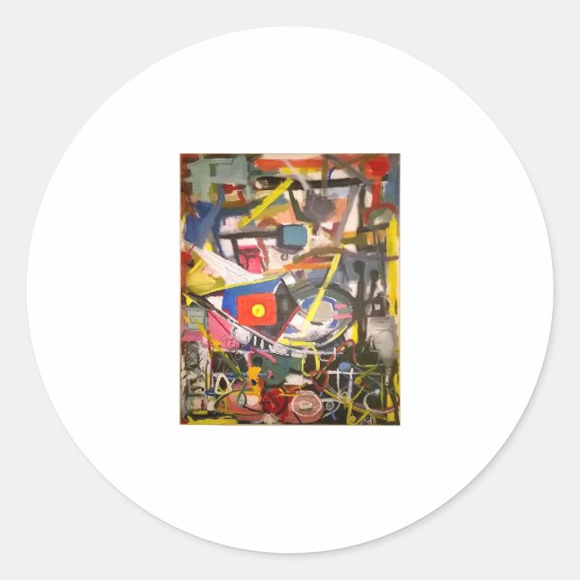 Barton Springs Abstract Jeff Hankamer Artjunkhaus  Classic Round Sticker (Front)