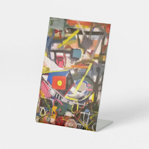 Barton Springs Abstract Jeff Hankamer Artjunkhaus  Pedestal Sign