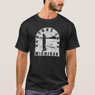 Bartons Lake Ice Fishing Michigan T-Shirt