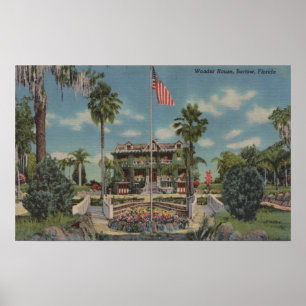 Bartow, Florida - View of Wonder House and Garde Poster