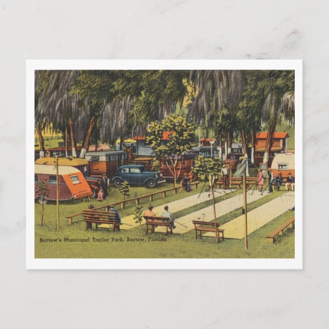 Bartow, Florida vintage municipal trailer park Postcard (Front)
