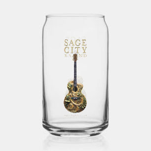 Barware glass with Sage City band design.