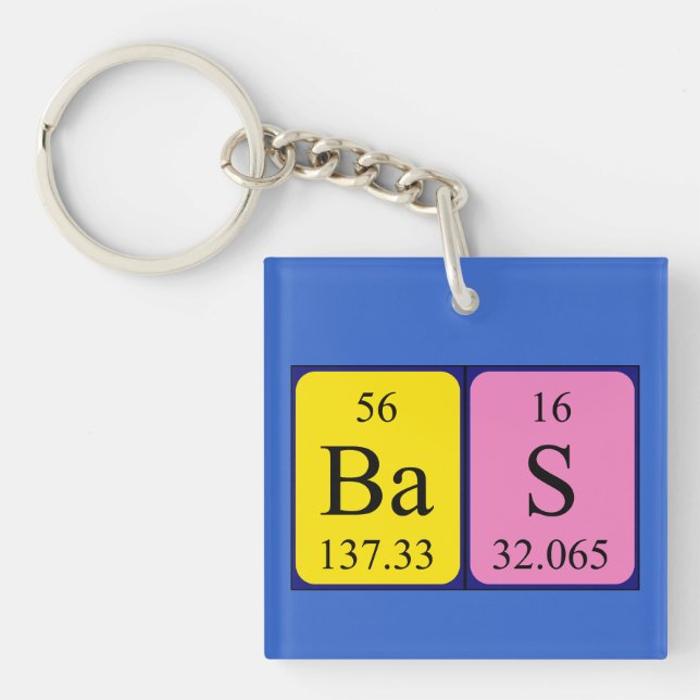 Bas periodic table name keyring (Front)