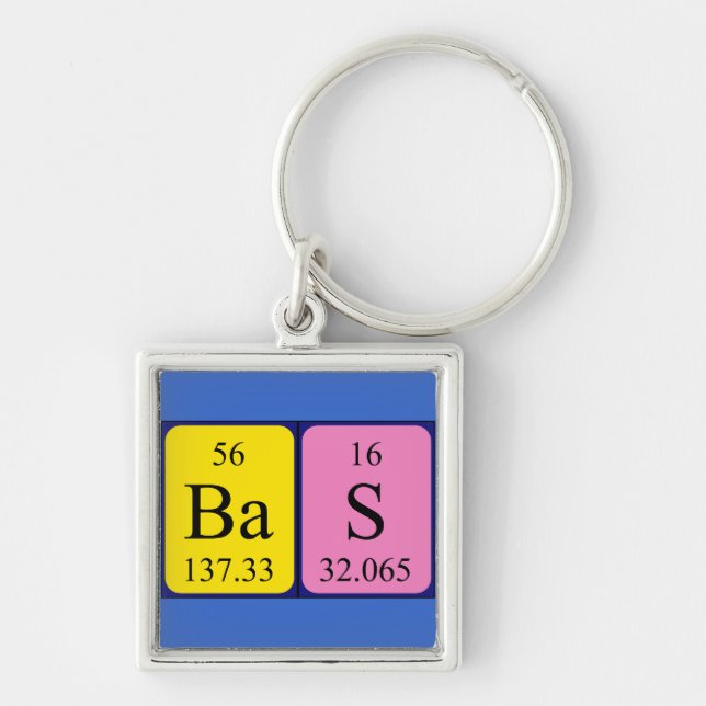 Bas periodic table name keyring (Front)