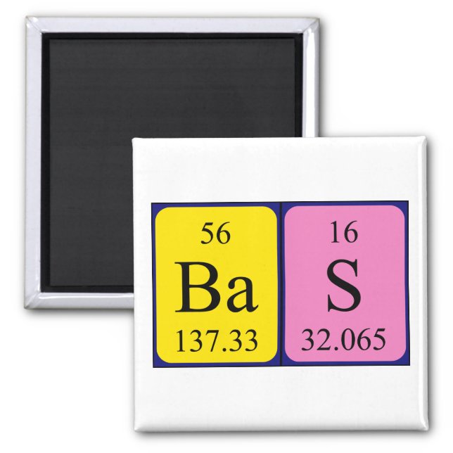 Bas periodic table name magnet (Front)