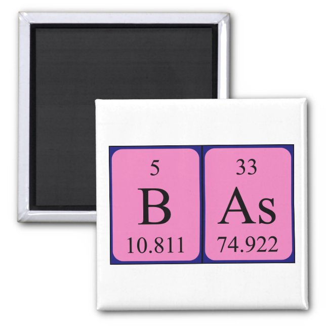Bas periodic table name magnet (Front)