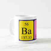 Bas periodic table name mug (Front Left)