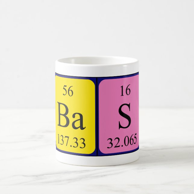 Bas periodic table name mug (Center)
