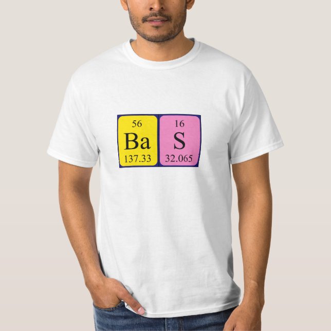 Bas periodic table name shirt (Front)