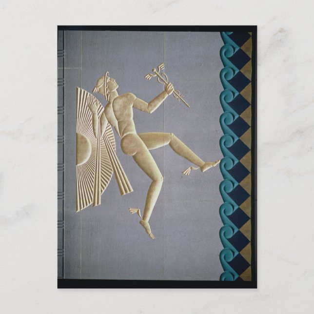 Bas-relief depicting Mercury Postcard (Front)