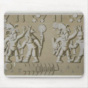 Bas Relief of Ancient Aztec Warriors, from The Sto Mouse Mat