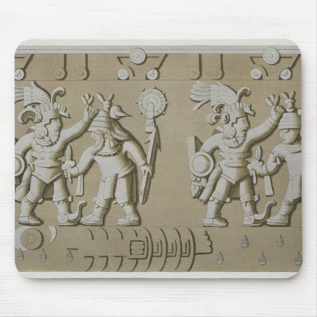 Bas Relief of Ancient Aztec Warriors, from The Sto Mouse Mat (Front)