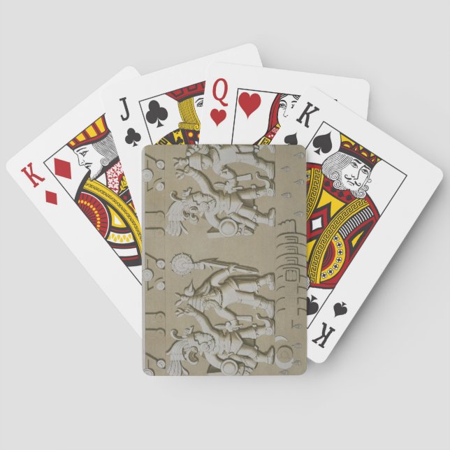 Bas Relief of Ancient Aztec Warriors, from The Sto Playing Cards (Back)