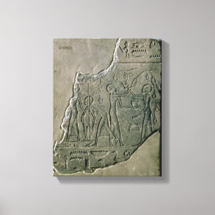 Bas relief of priestesses gathering grapes, 26th-3 canvas print
