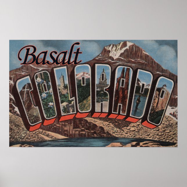 Basalt, Colorado - Large Letter Scenes Poster (Front)