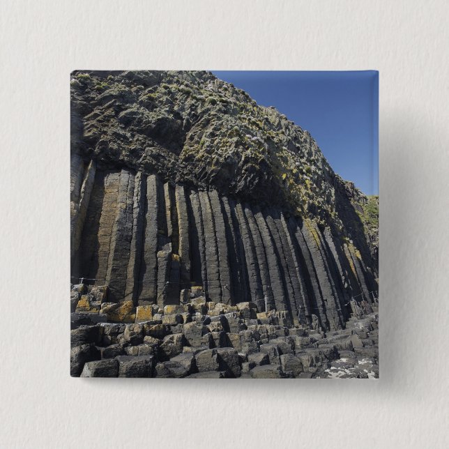 Basalt Columns by Fingal's Cave, Staffa, off 15 Cm Square Badge (Front)
