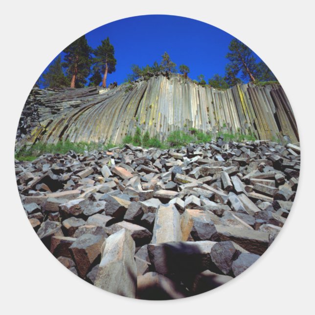 Basalt Formations of Devils Postpile Classic Round Sticker (Front)