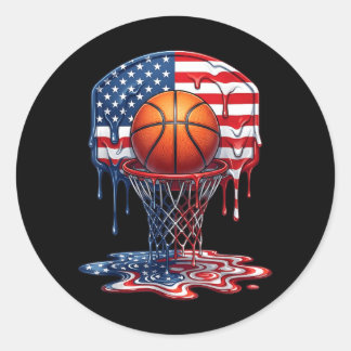 Basball Drip Usa Classic Round Sticker