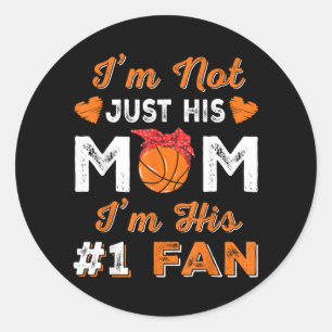 Basball Mum Im His 1 Fan Mothers Day Women Basball Classic Round Sticker