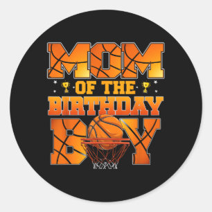 Basball Mum Of The Birthday Boy Family Matching 1 Classic Round Sticker