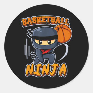 Basball Ninja Player Slam Dunk Basball Classic Round Sticker