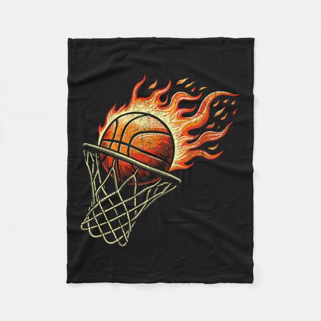Basball On Fire Fleece Blanket (Front)