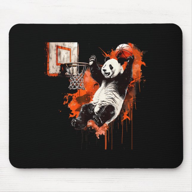Basball Panda Bear Basball Player Slam Dunk Mouse Mat (Front)