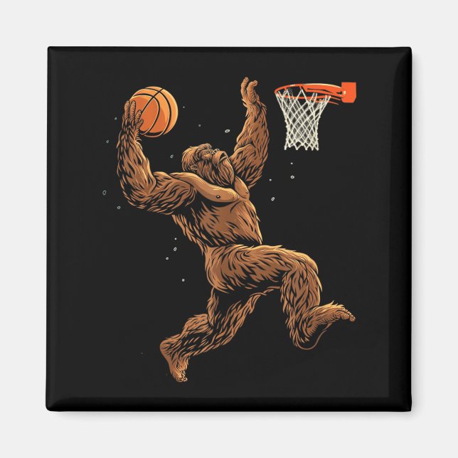 Basball Player Bigfoot Funny Sasquatch Bball Magnet (Front)