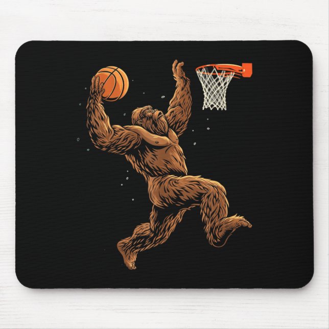Basball Player Bigfoot Funny Sasquatch Bball Mouse Mat (Front)
