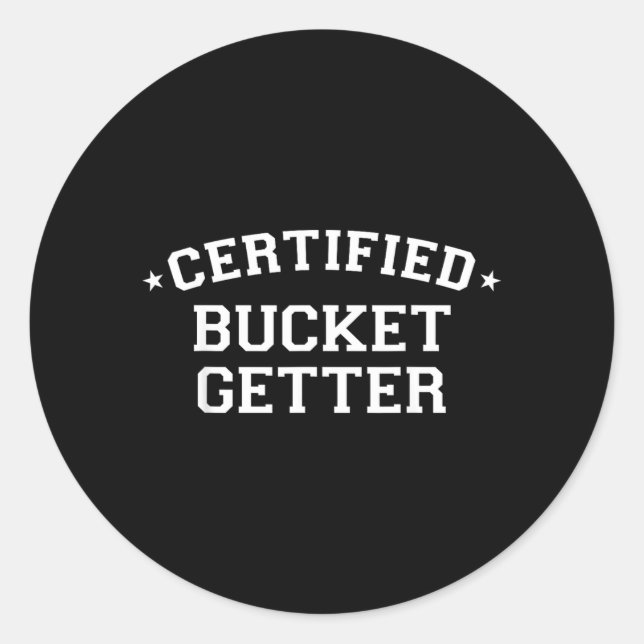 Basball Player Certified Buc Getter Classic Round Sticker (Front)