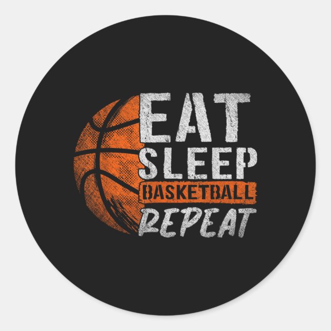 Basball Player Eat Sleep Basball Repeat Basball Classic Round Sticker (Front)