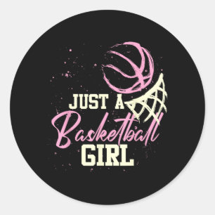 Basball Player Women Just A Basball Girl Basball Classic Round Sticker