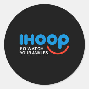 Basball Shirt Men Women Kids Cool Ihoop Classic Round Sticker