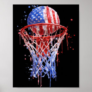 Basball Splash Graphic Colourful Basball Player Poster