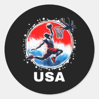 Basball Team Basball Flying Bisonrel Usa Team Classic Round Sticker